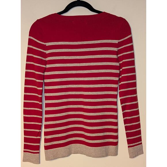 Banana Republic Women's XS Striped Pullover Button Shoulder Embellished Sweater - Picture 2 of 6